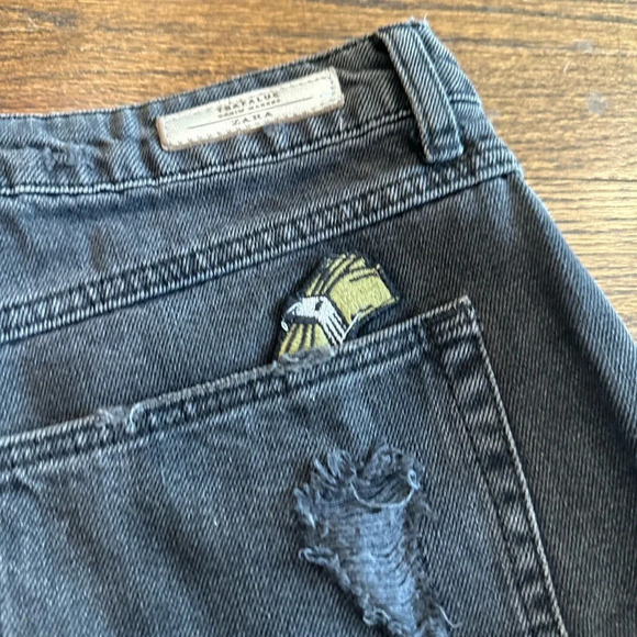 Zara Trafaluc Black Ripped Evil Eye, Palm, Ice Cream Patch Shorts size 8/40 1086 - Picture 9 of 12